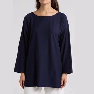 Eileen Fisher Midnight Crepe Round Neck Tunic Size 2X New with Tag